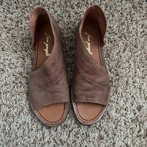 Free People Tan Leather Sandals
